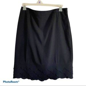 Sharagano Studio Black Scalloped Skirt,‎ 14